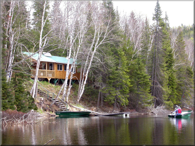 Le chalet le Crépeau #5, vue depuis le lac, avec le quai